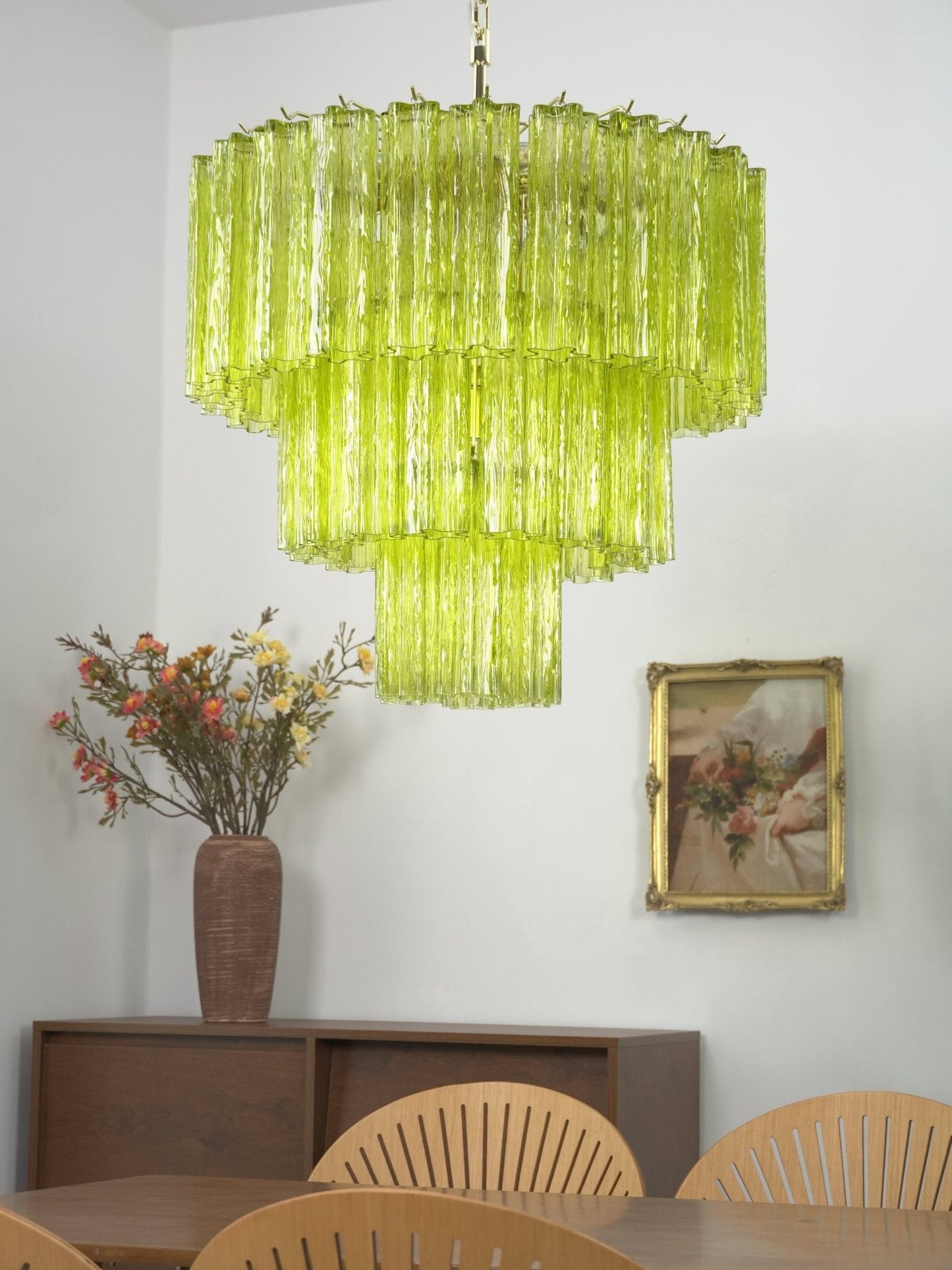 Glacier Tier Chandelier - Elegant Crystal Design with Adjustable Heigh