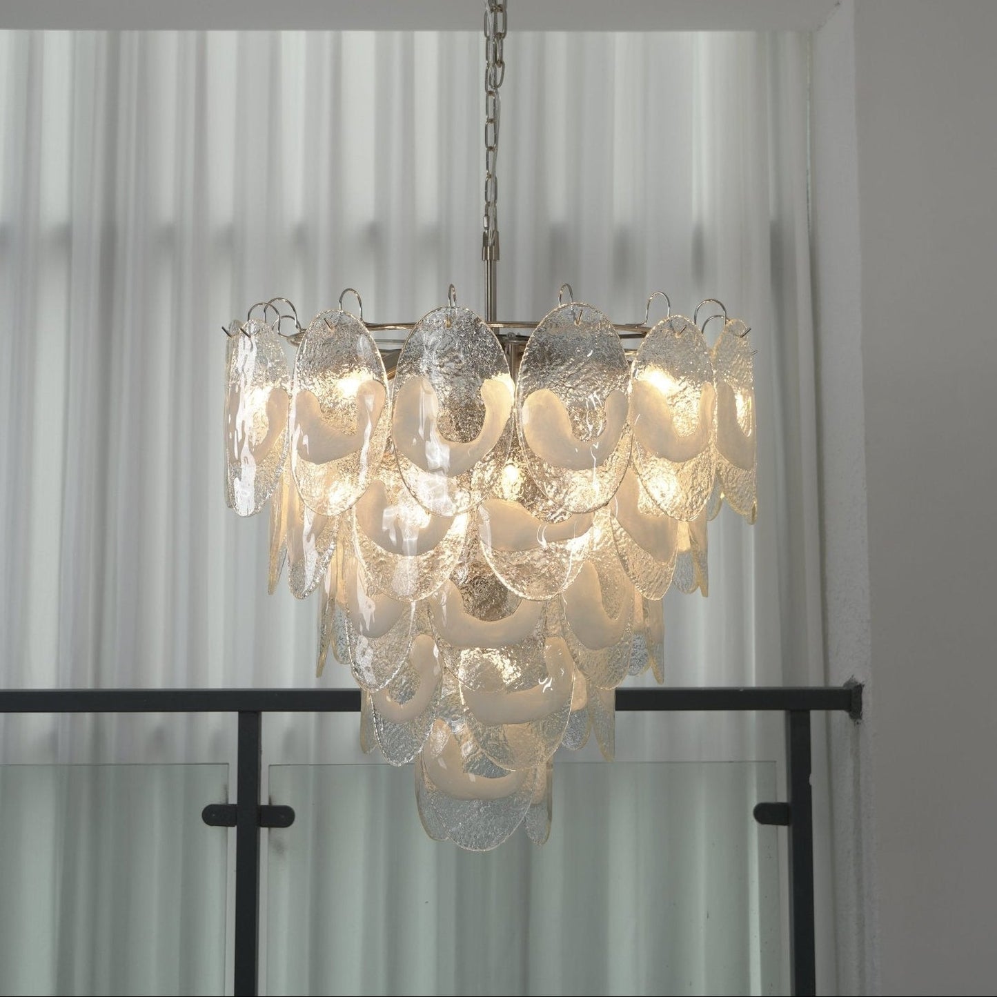 Frostelle Modern Glass Chandelier - Elegant Design, Adjustable Height
