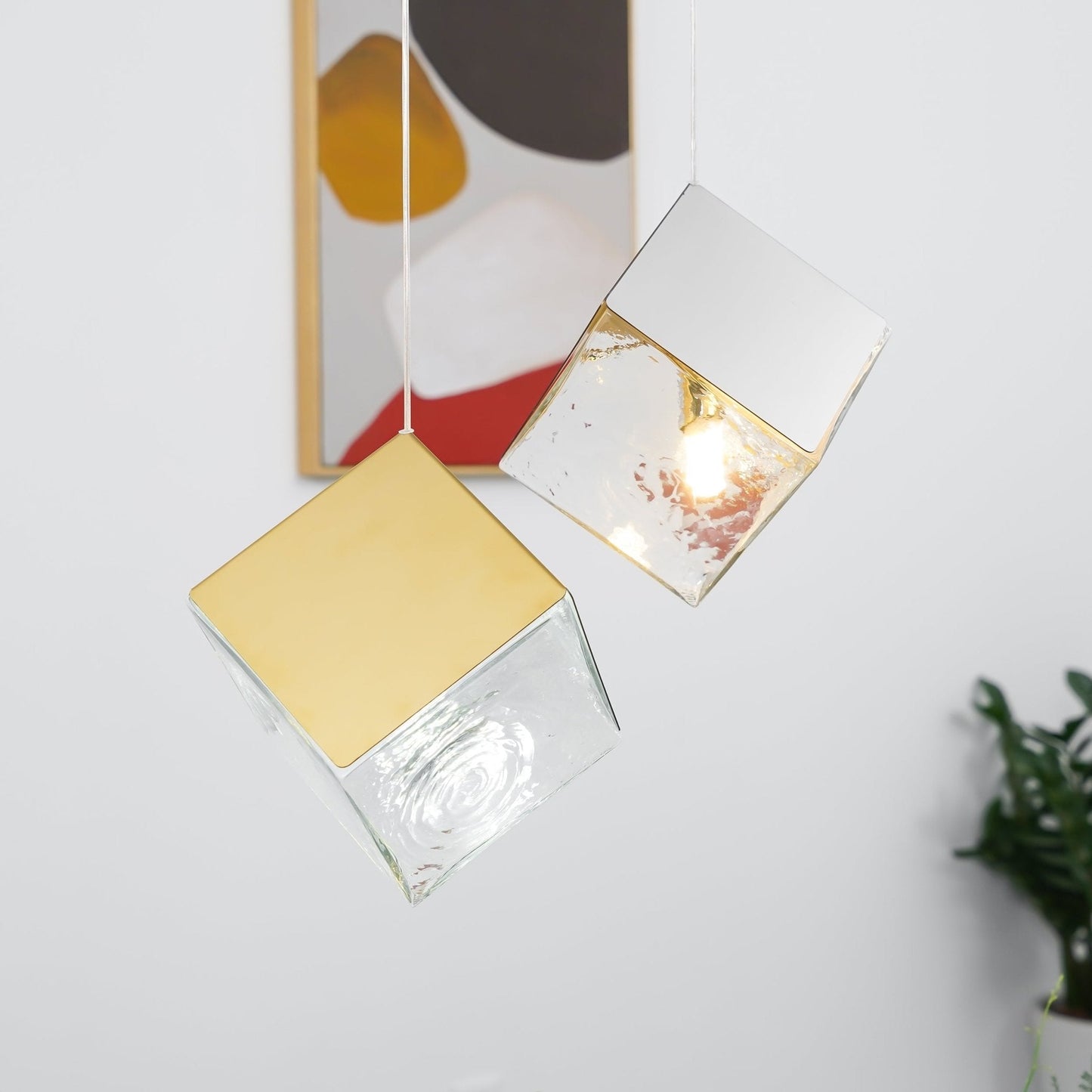Cubic Luster Cascade Chandelier – Elegant Design with Adjustable Heigh