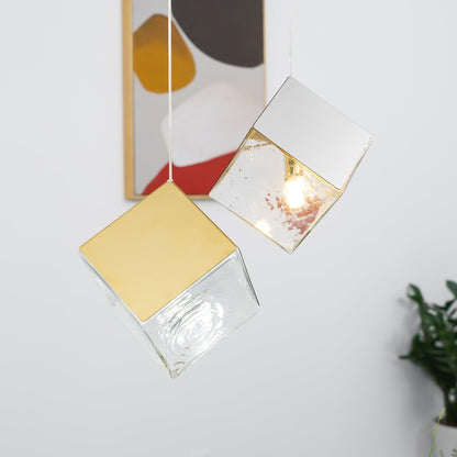Cubic Luster Cascade Chandelier – Elegant Design with Adjustable Heigh