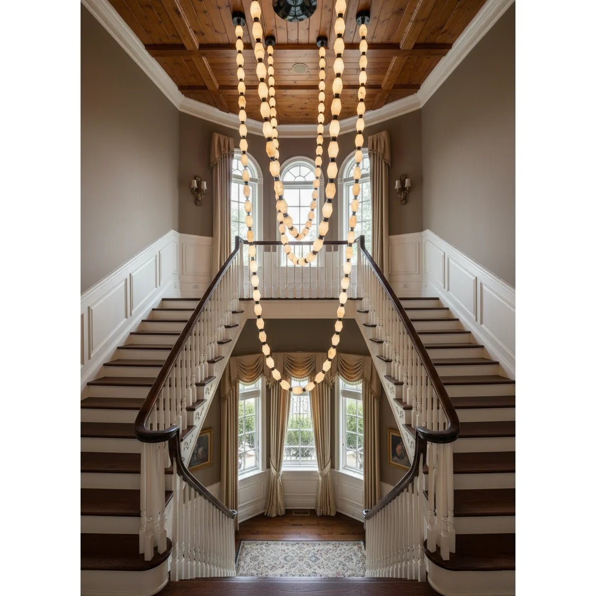 Riviere Chain Chandelier - Elegant Design, Adjustable Height, LED Comp
