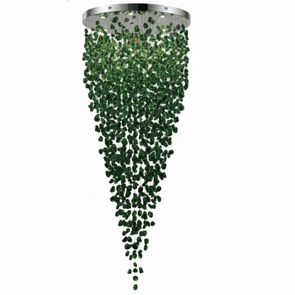 Elegant Crystal Stone Chandelier with Adjustable Height & LED Compatib