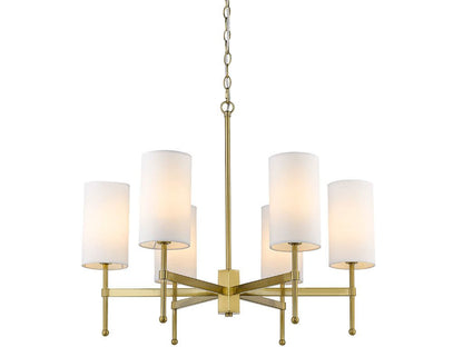 Brass Chandelier with Adjustable Height and Elegant Crystal Accents