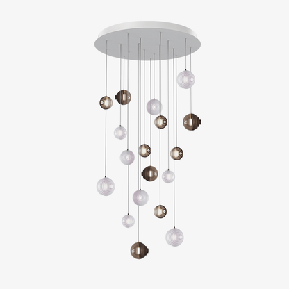 Cosmic Sphere Cascade Chandelier - Modern Design, Adjustable Height