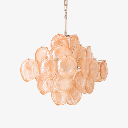 Aurelia Apricot Glass Chandelier - Elegant Design, Adjustable Height
