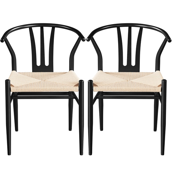 2PCS Weave Arm Chair Position 1
