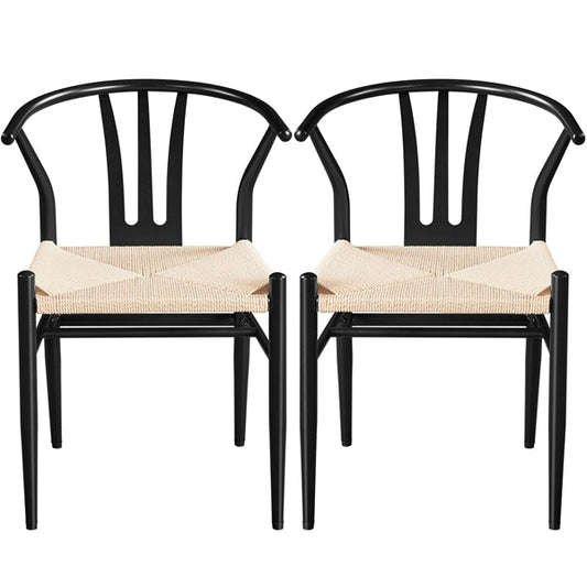 2PCS Weave Arm Chair Position 1