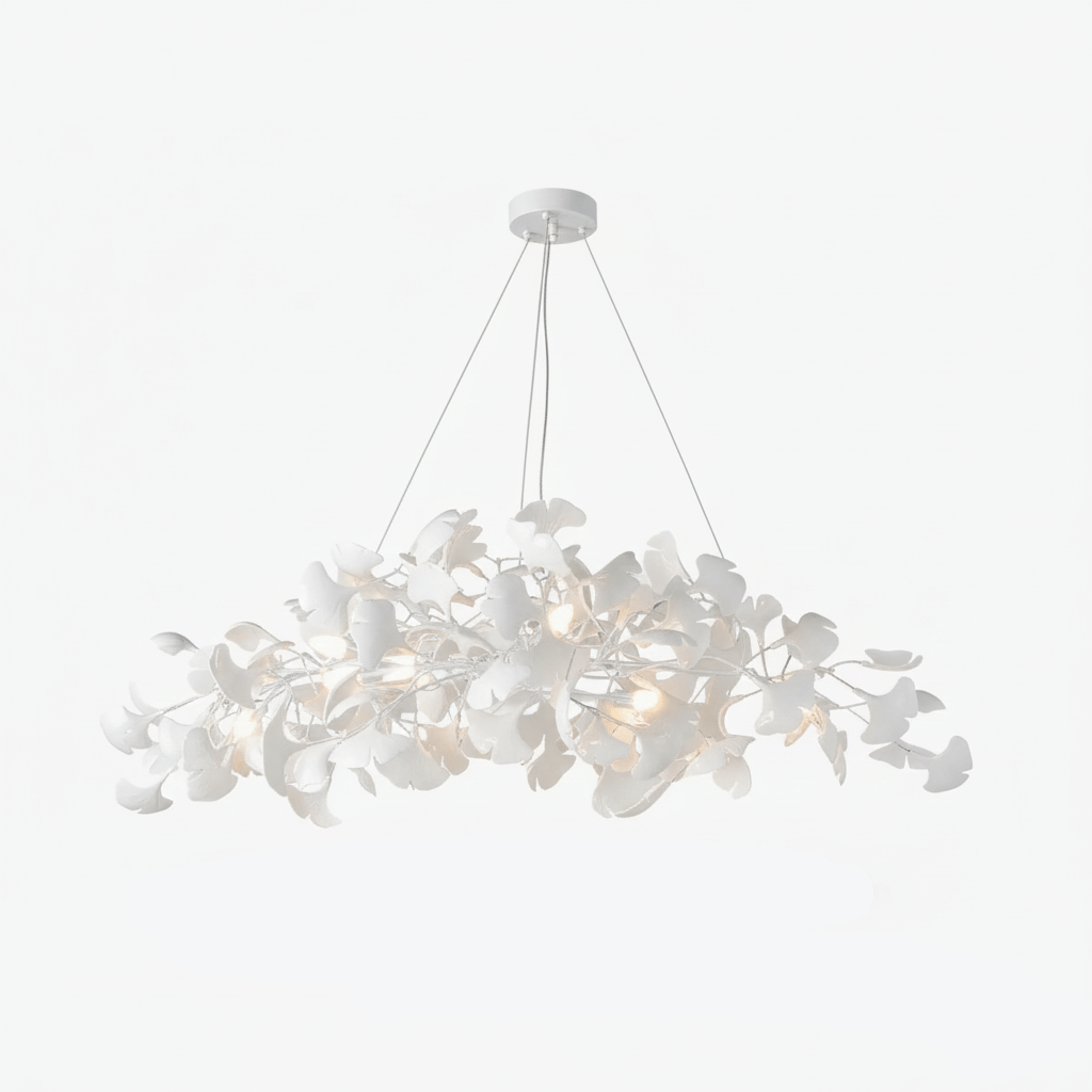 Gingko Plume Chandelier - Elegant Design with Adjustable Brightness