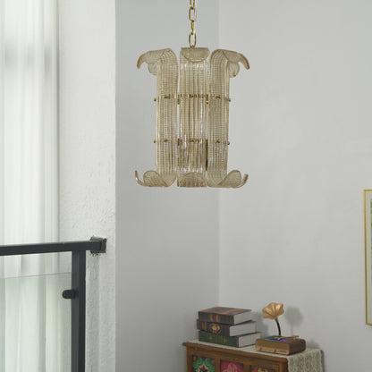 Elegant Small Chandelier with Adjustable Height & Energy-Efficient LED