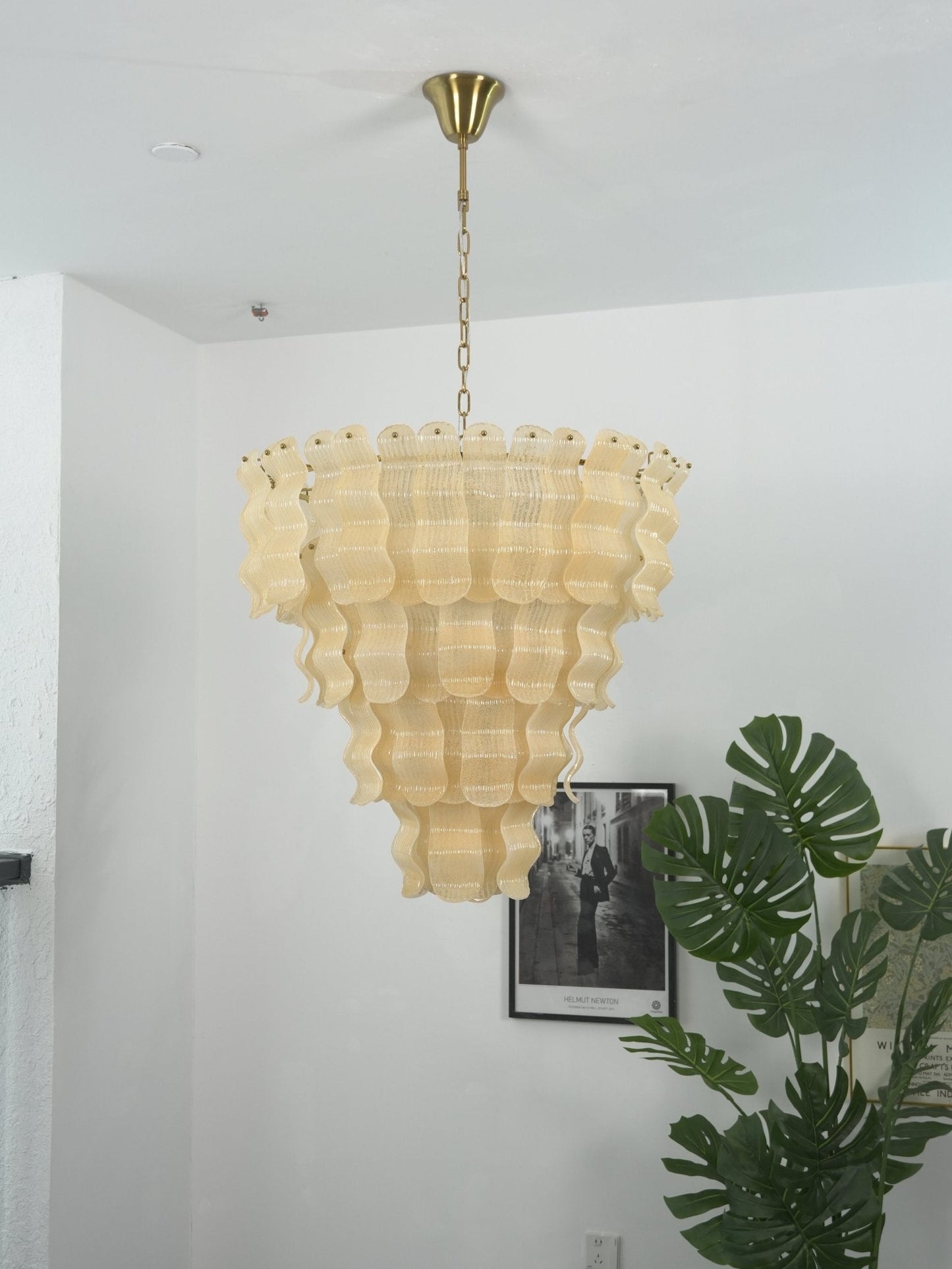 Pollensa Glass Chandelier - Elegant Design with Adjustable Height & LE