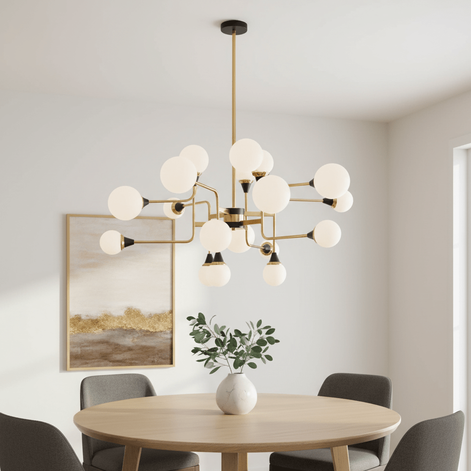 Stilnovo Modern Chandelier with Adjustable Arms and LED Compatibility