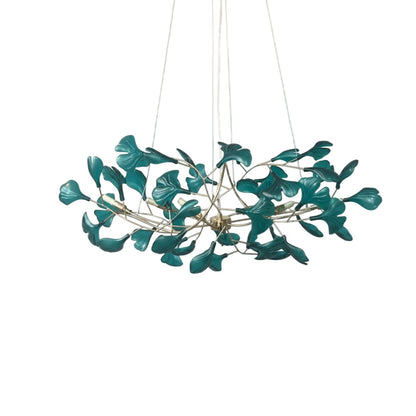 Acrylic Ginkgo Leaf Chandelier - Elegant Design with Adjustable Height