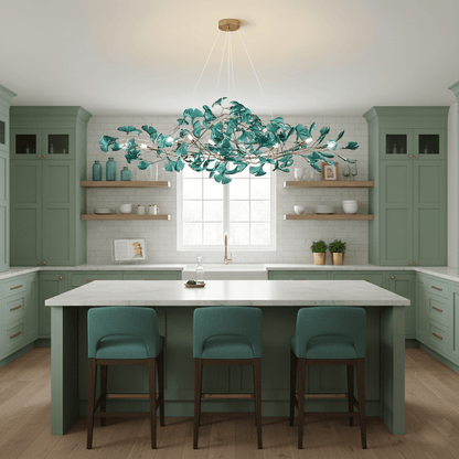 Acrylic Ginkgo Leaf Chandelier - Elegant Design with Adjustable Height