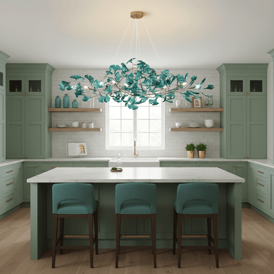 Acrylic Ginkgo Leaf Chandelier - Elegant Design with Adjustable Height