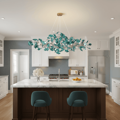 Acrylic Ginkgo Leaf Chandelier - Elegant Design with Adjustable Height