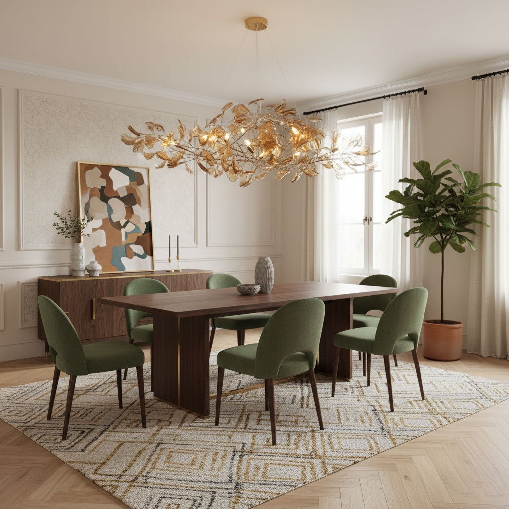 Acrylic Ginkgo Leaf Chandelier - Elegant Design with Adjustable Height