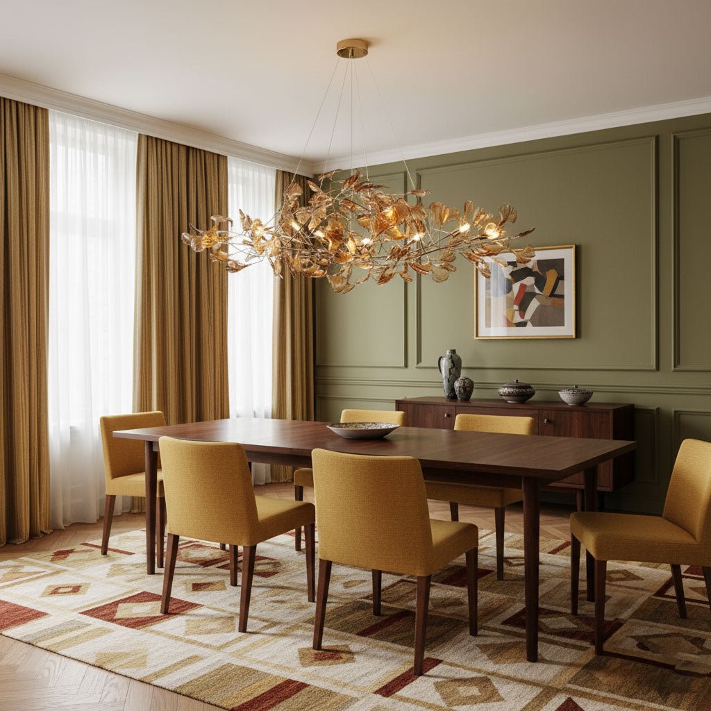 Acrylic Ginkgo Leaf Chandelier - Elegant Design with Adjustable Height