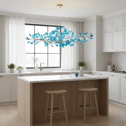 Acrylic Ginkgo Leaf Chandelier - Elegant Design with Adjustable Height