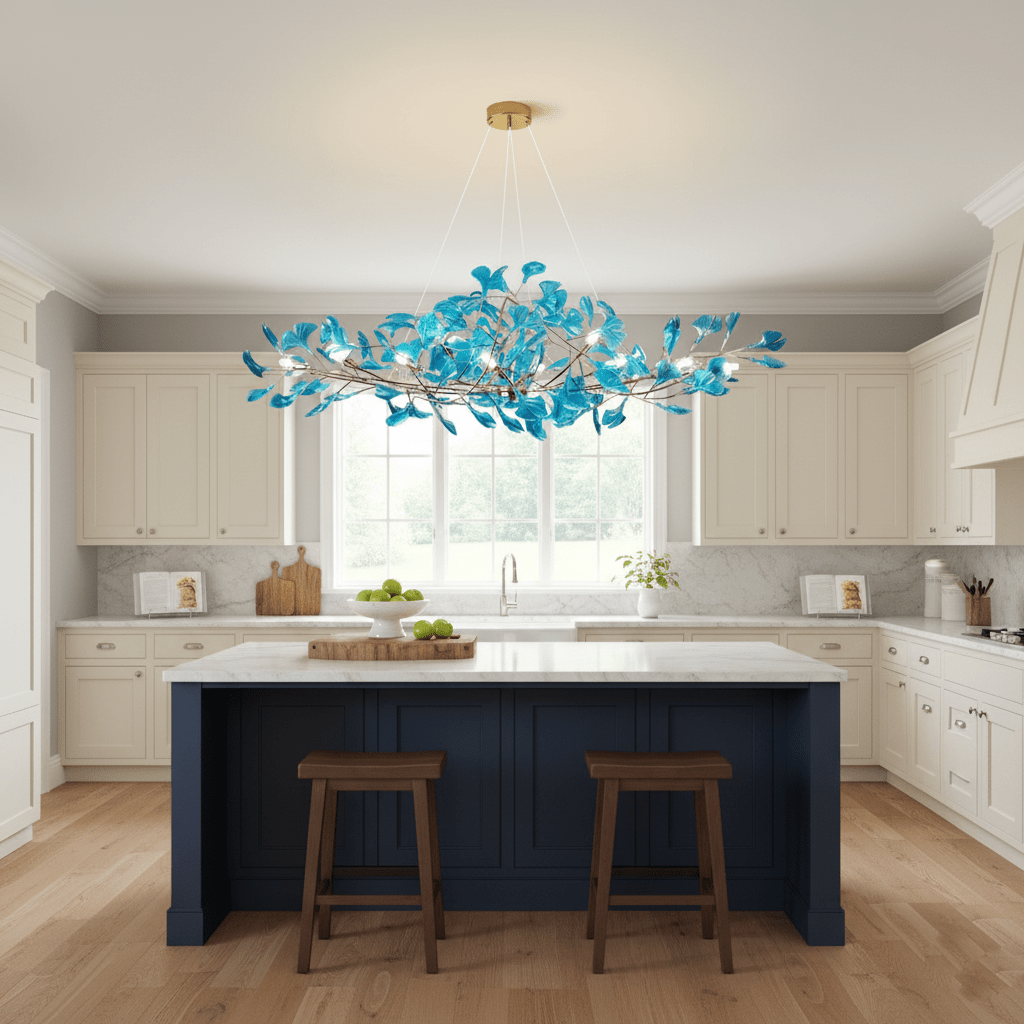Acrylic Ginkgo Leaf Chandelier - Elegant Design with Adjustable Height