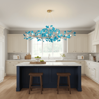 Acrylic Ginkgo Leaf Chandelier - Elegant Design with Adjustable Height