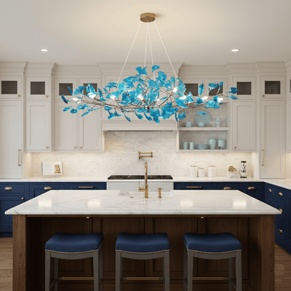 Acrylic Ginkgo Leaf Chandelier - Elegant Design with Adjustable Height