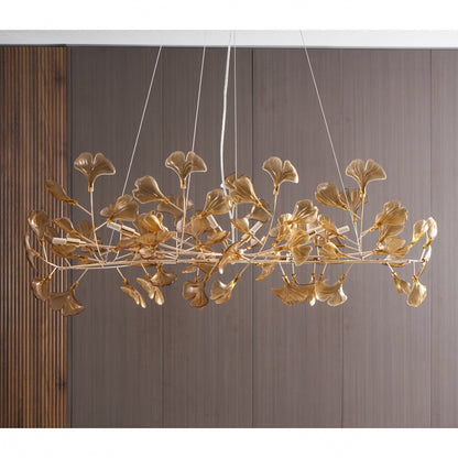Acrylic Ginkgo Leaf Chandelier - Elegant Design with Adjustable Height