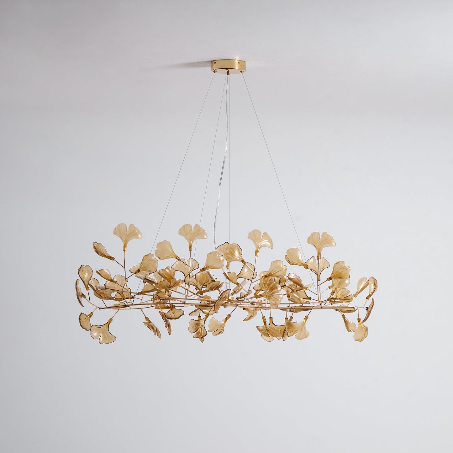 Acrylic Ginkgo Leaf Chandelier - Elegant Design with Adjustable Height