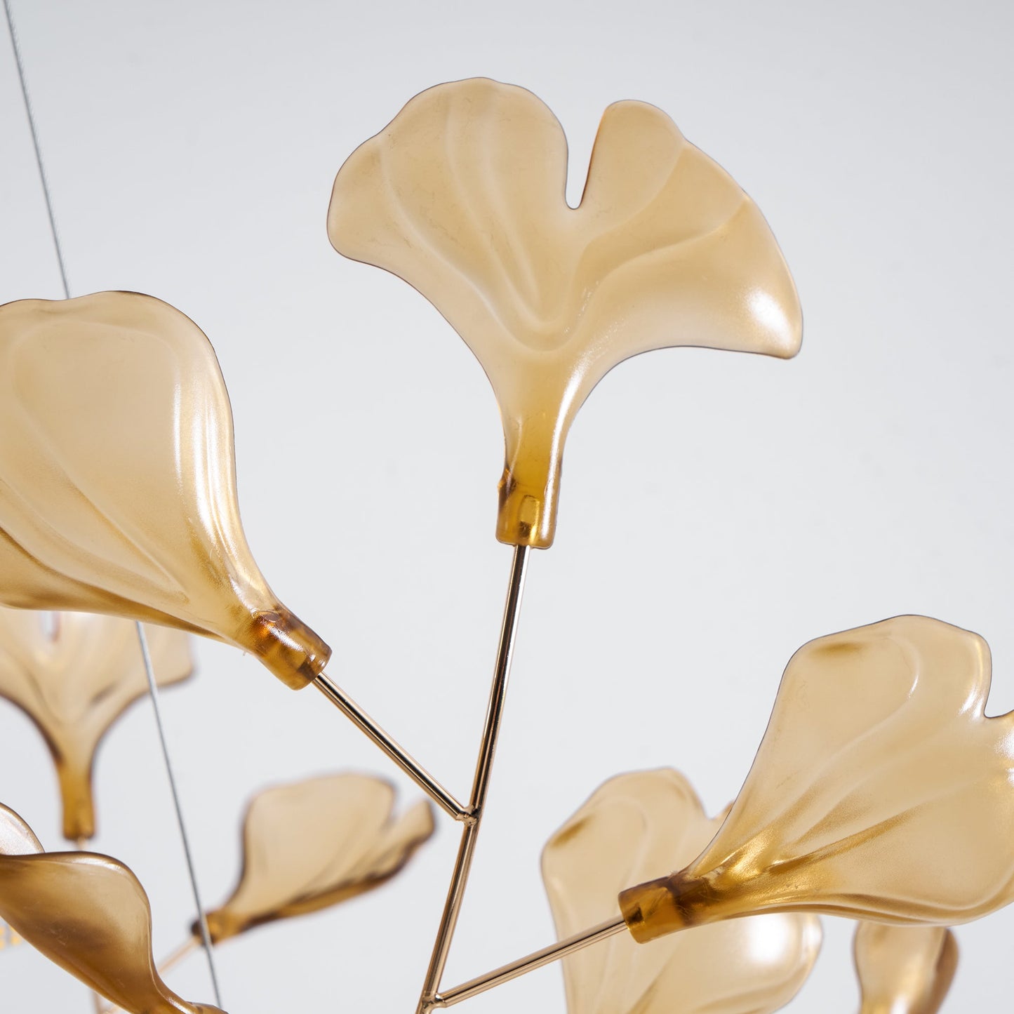 Acrylic Ginkgo Leaf Chandelier - Elegant Design with Adjustable Height