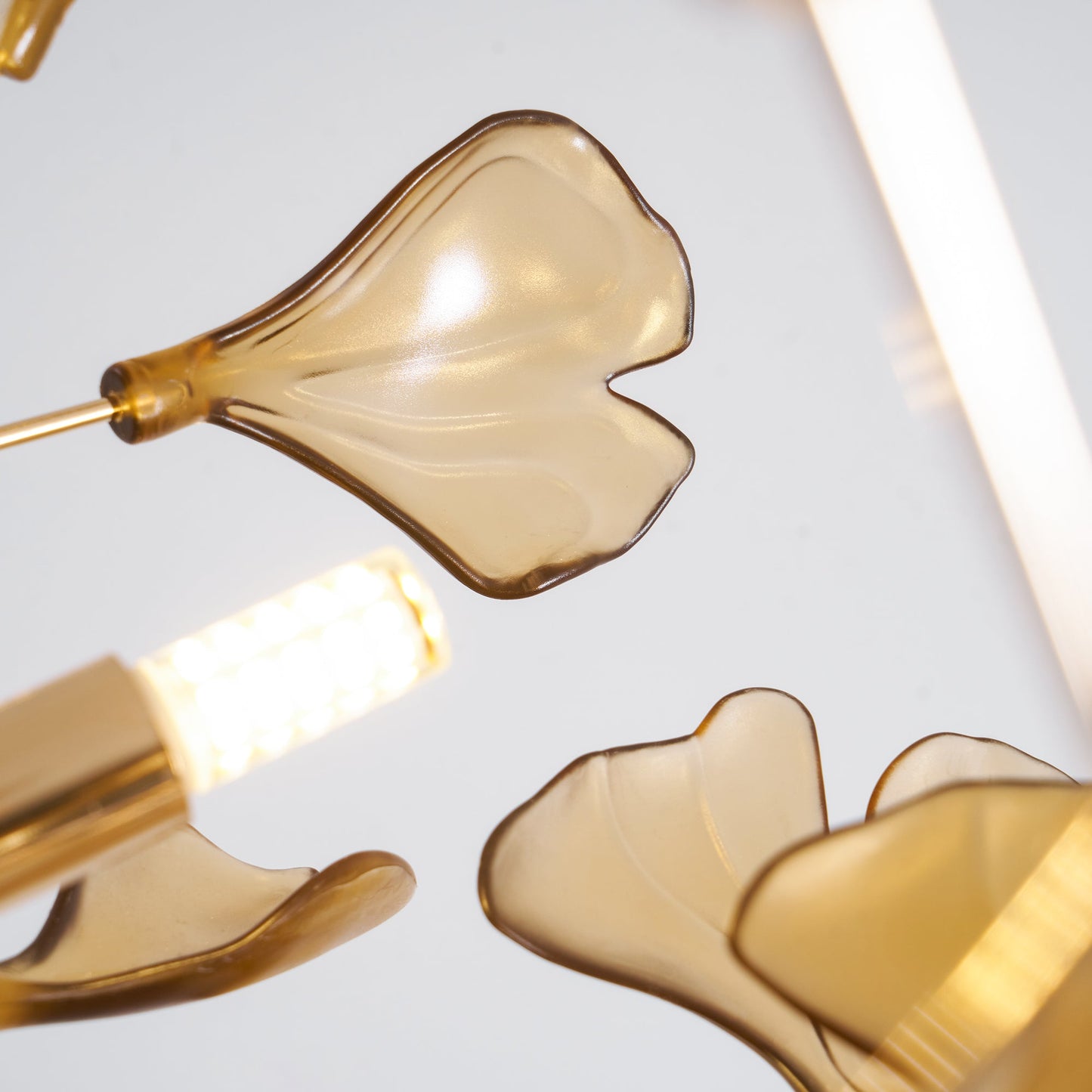 Acrylic Ginkgo Leaf Chandelier - Elegant Design with Adjustable Height