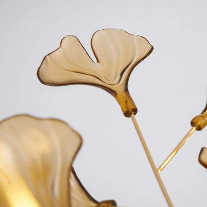 Acrylic Ginkgo Leaf Chandelier - Elegant Design with Adjustable Height
