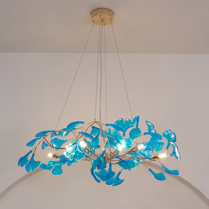 Acrylic Ginkgo Leaf Chandelier - Elegant Design with Adjustable Height