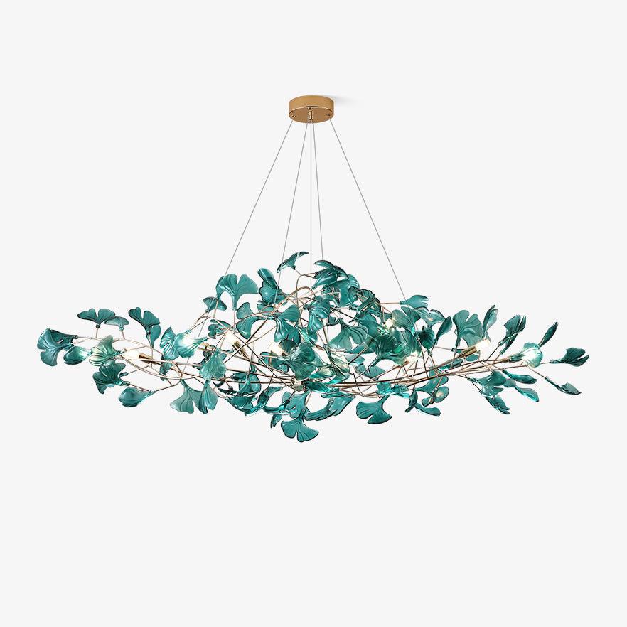 Acrylic Ginkgo Leaf Chandelier - Elegant Design with Adjustable Height