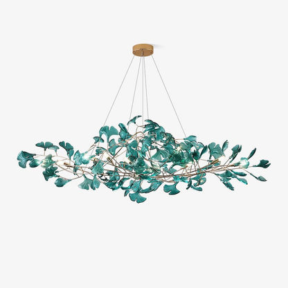 Acrylic Ginkgo Leaf Chandelier - Elegant Design with Adjustable Height