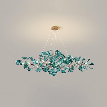 Acrylic Ginkgo Leaf Chandelier - Elegant Design with Adjustable Height