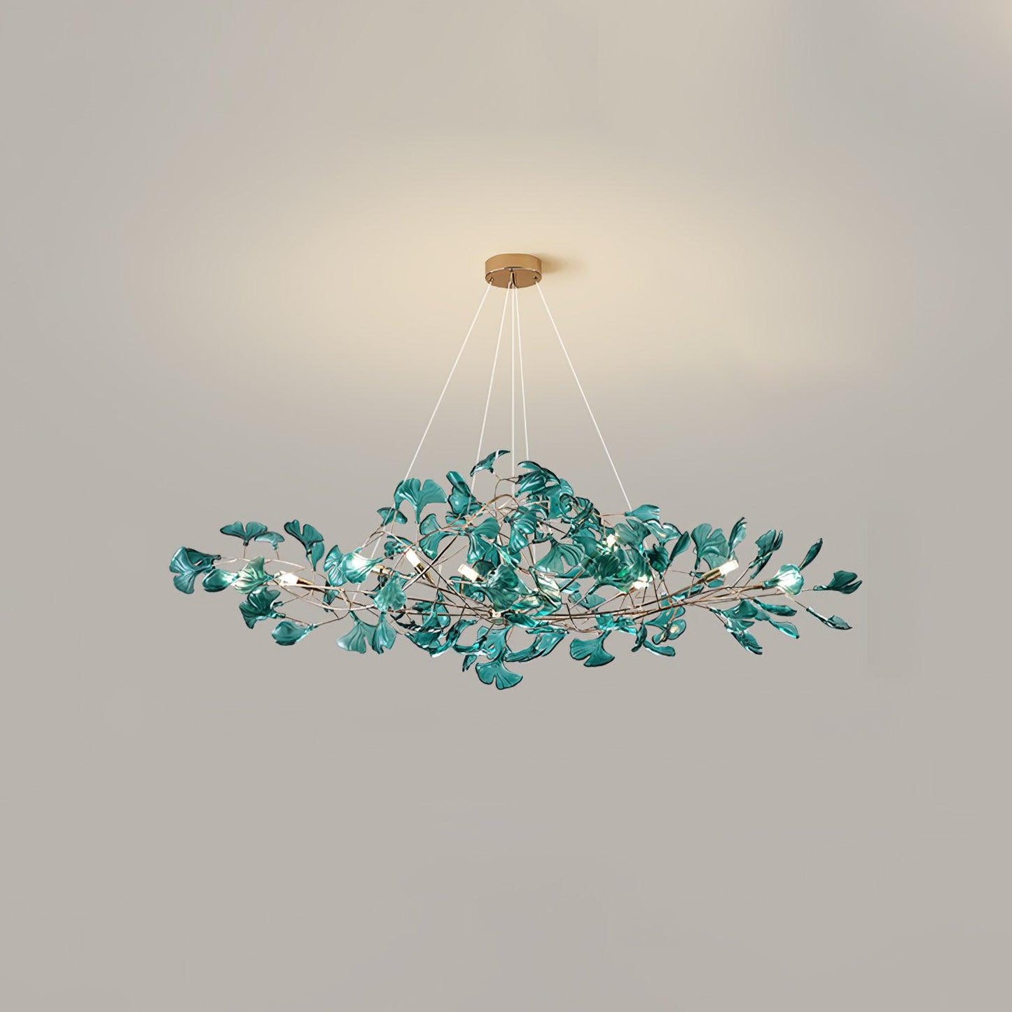 Acrylic Ginkgo Leaf Chandelier - Elegant Design with Adjustable Height