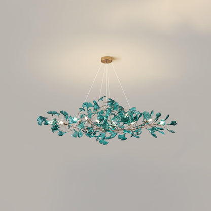 Acrylic Ginkgo Leaf Chandelier - Elegant Design with Adjustable Height