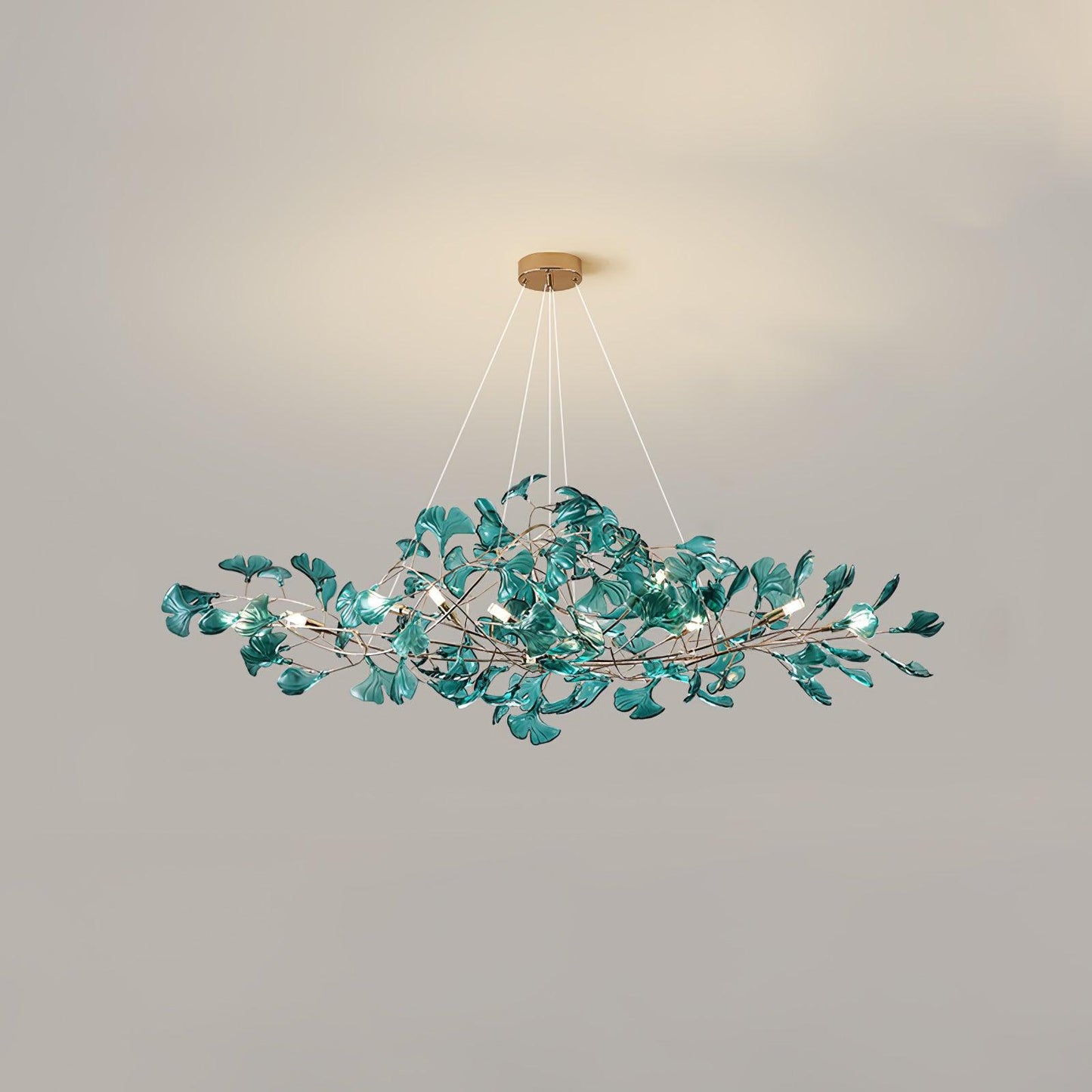 Acrylic Ginkgo Leaf Chandelier - Elegant Design with Adjustable Height