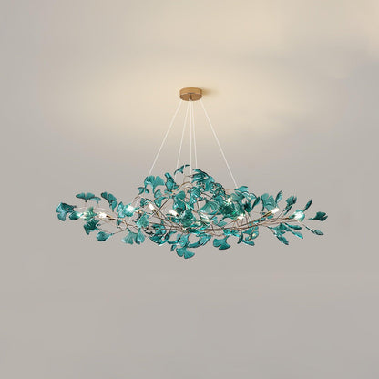 Acrylic Ginkgo Leaf Chandelier - Elegant Design with Adjustable Height