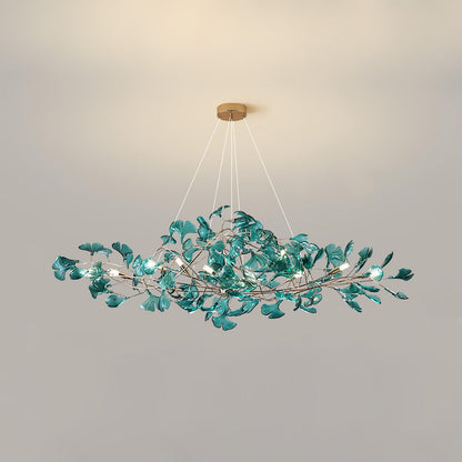 Acrylic Ginkgo Leaf Chandelier - Elegant Design with Adjustable Height