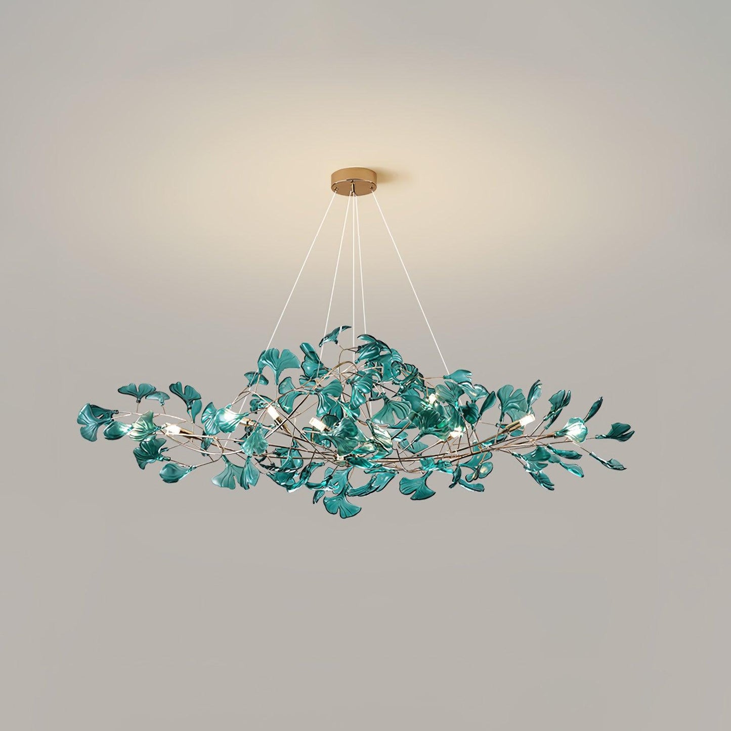 Acrylic Ginkgo Leaf Chandelier - Elegant Design with Adjustable Height