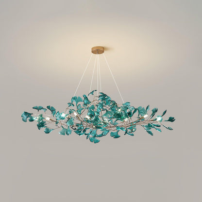 Acrylic Ginkgo Leaf Chandelier - Elegant Design with Adjustable Height