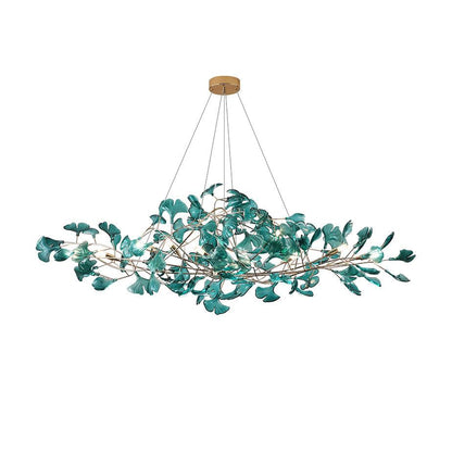 Acrylic Ginkgo Leaf Chandelier - Elegant Design with Adjustable Height