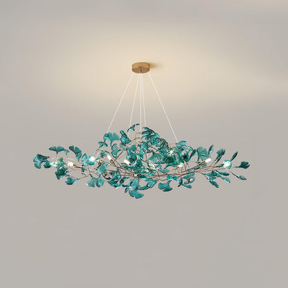 Acrylic Ginkgo Leaf Chandelier - Elegant Design with Adjustable Height