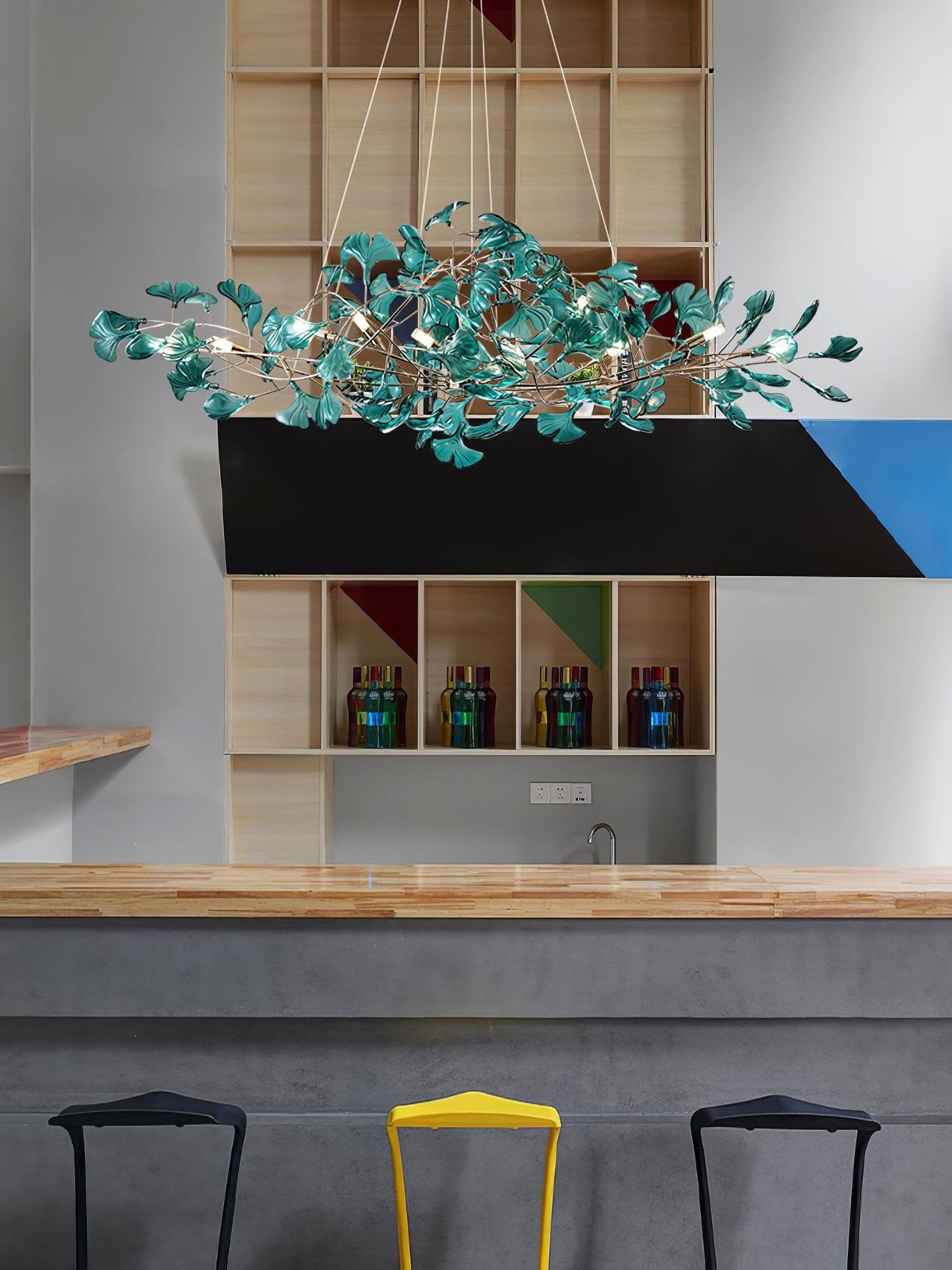 Acrylic Ginkgo Leaf Chandelier - Elegant Design with Adjustable Height