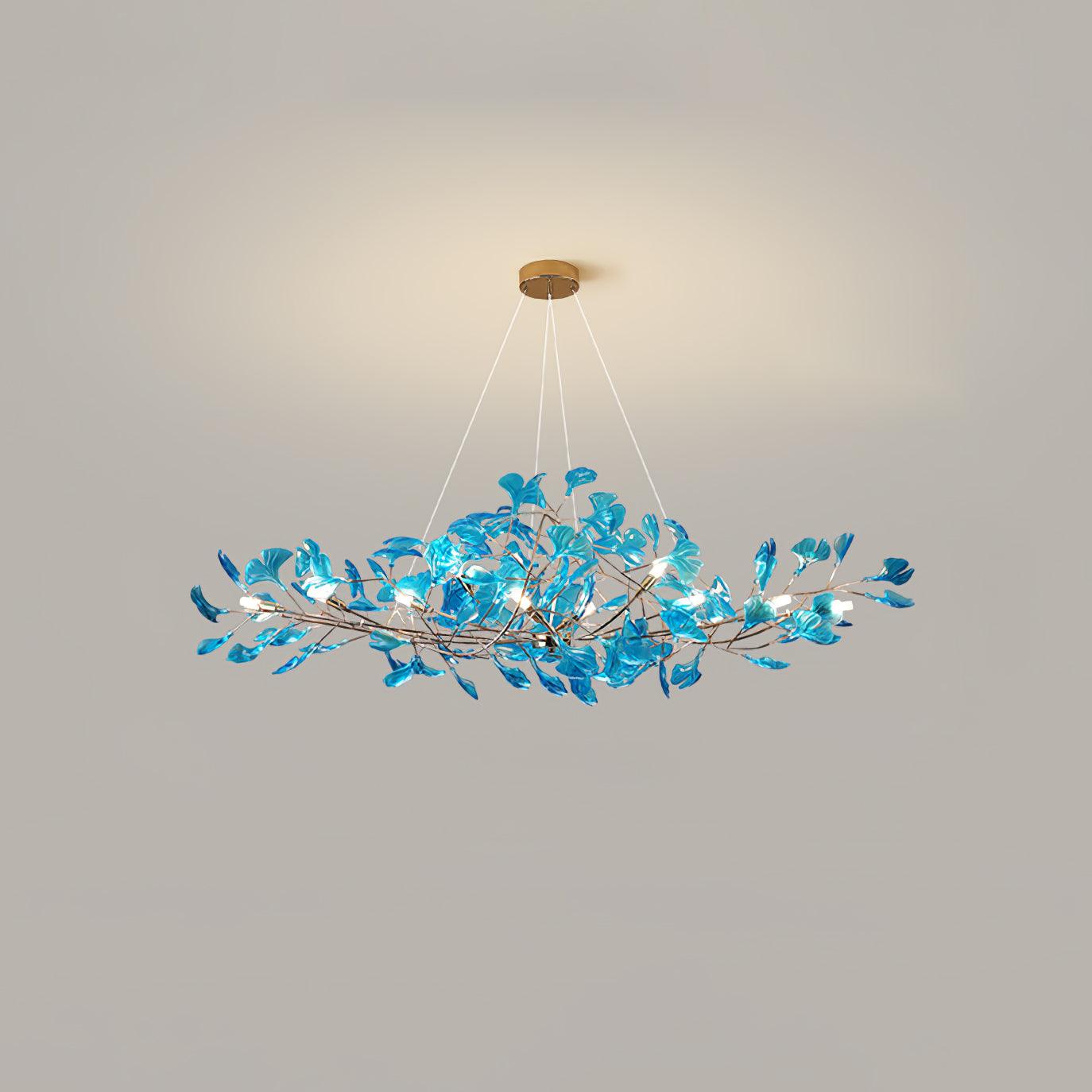 Acrylic Ginkgo Leaf Chandelier - Elegant Design with Adjustable Height
