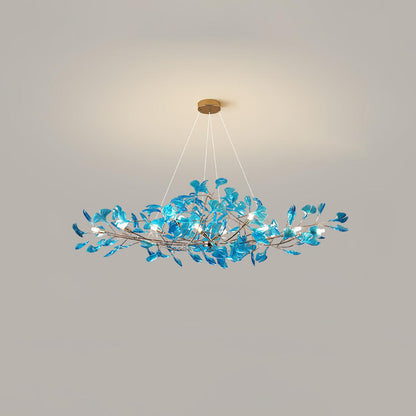 Acrylic Ginkgo Leaf Chandelier - Elegant Design with Adjustable Height