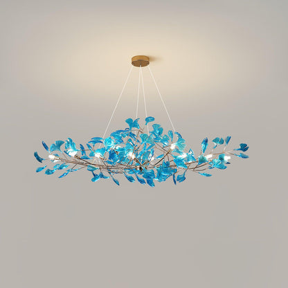 Acrylic Ginkgo Leaf Chandelier - Elegant Design with Adjustable Height