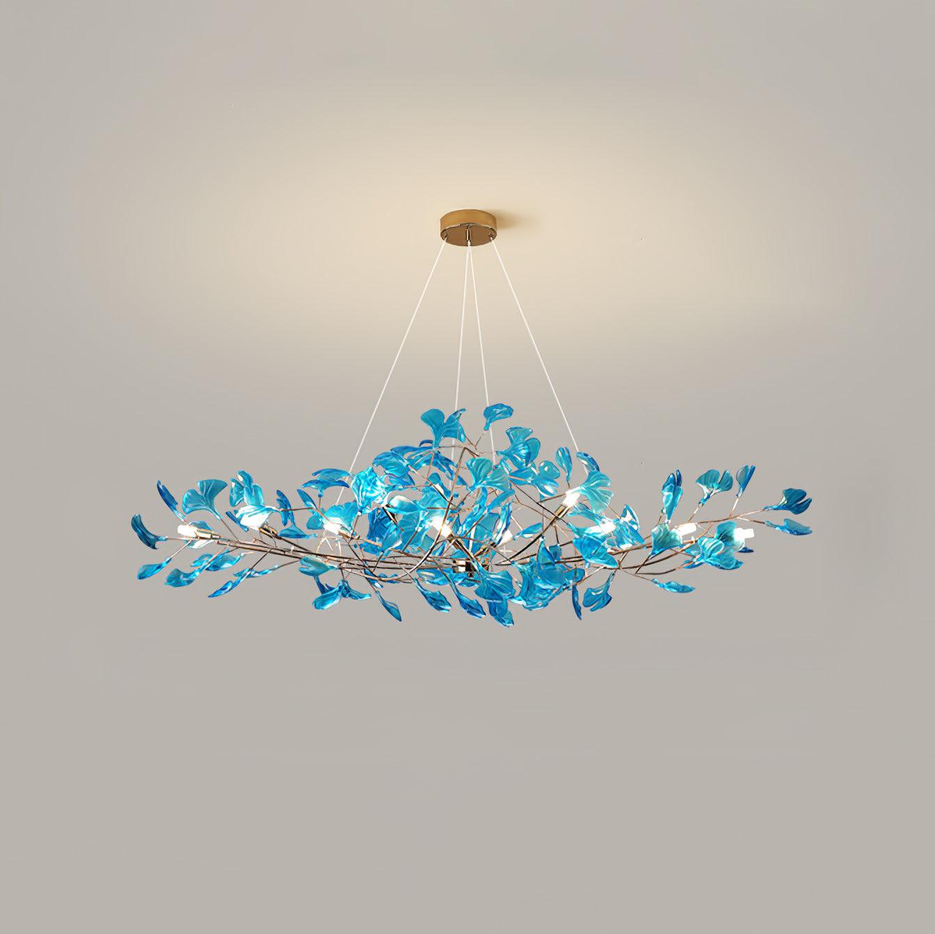 Acrylic Ginkgo Leaf Chandelier - Elegant Design with Adjustable Height
