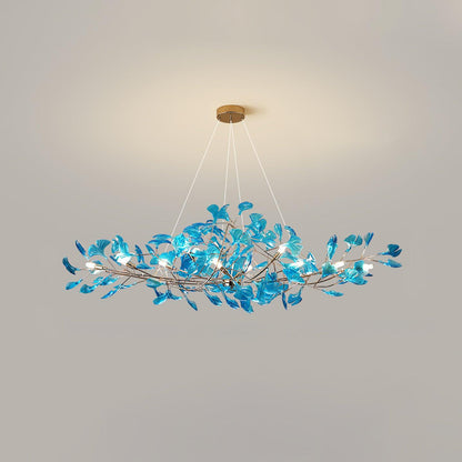 Acrylic Ginkgo Leaf Chandelier - Elegant Design with Adjustable Height