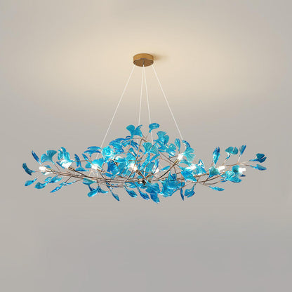 Acrylic Ginkgo Leaf Chandelier - Elegant Design with Adjustable Height